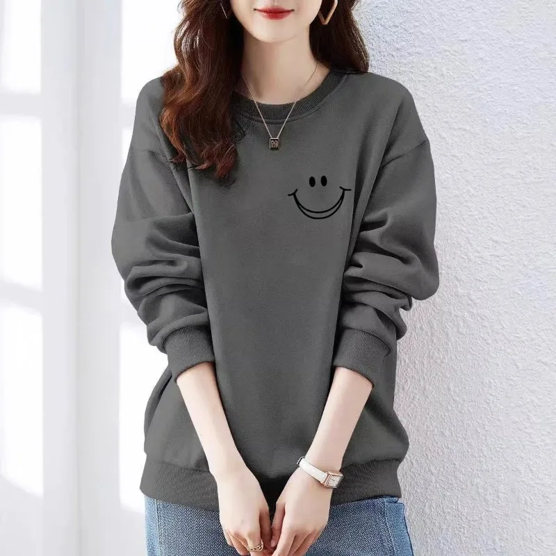 Office Lady Spring Autumn Round Neck Women\'s Clothing Pullover Lantern Long Sleeve Geometric Printing Casual Fashion Tops