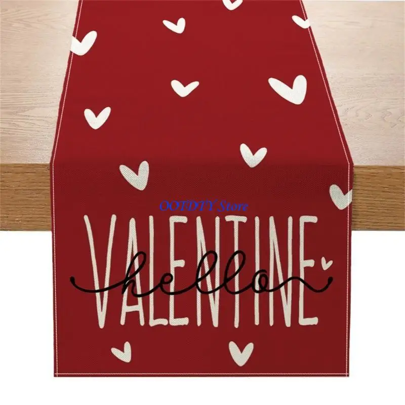 367A Valentines Day Table Runner Tablecloth Wedding Party Supplies for Dining Table