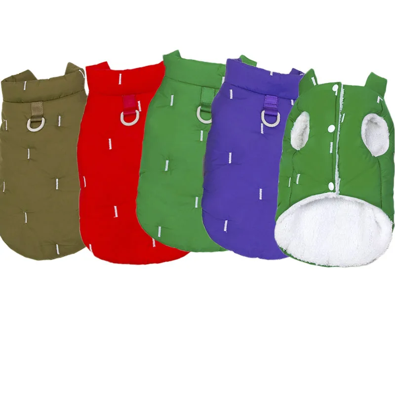 

Sleeveless Coat Jacket For Small Medium Dogs Dachshund Chihuahua Warm Pet Clothes Winter Puppy Vest Jacket With D-Ring Costumes