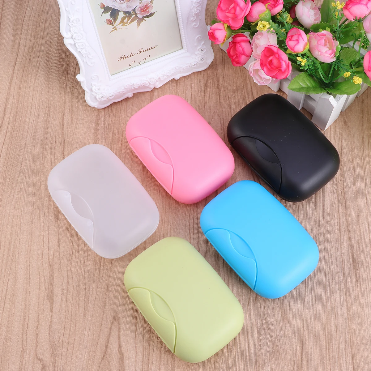 

Portable Soap Dish Box Sealed Holder Travel Camping Hiking Black Size L PP Plastic Lightweight Compact