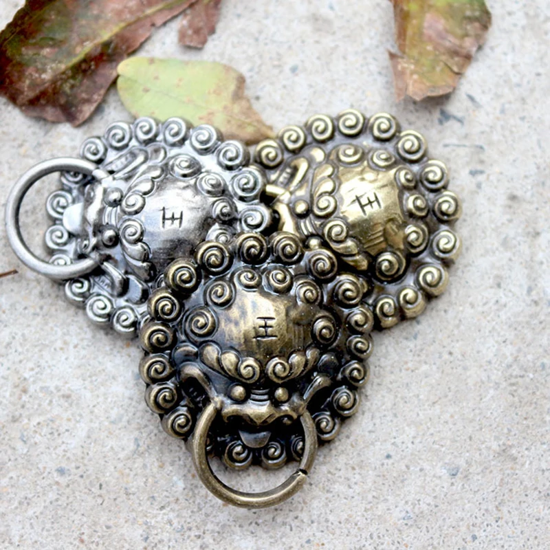 5Pcs Lion Ring Conchos DIY Leather Clothing Hat Handbag Belt Decorative Button Retro Screwback Button Leather Decoration view 4