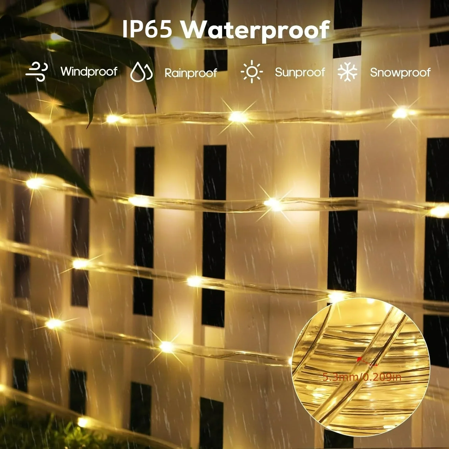 10M/20M/30M IP65 Waterproof Solar String Lights 8‑Mode Remote Control for Outdoor Garden Courtyard Party Decoration