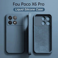 Poco X6 Pro Case Luxury Original Liquid Silicone Phone Cases For Xiaomi Poco X6 Pro Poco X 6 Pro Poco X6Pro Pocox6 Pro 5G Cover