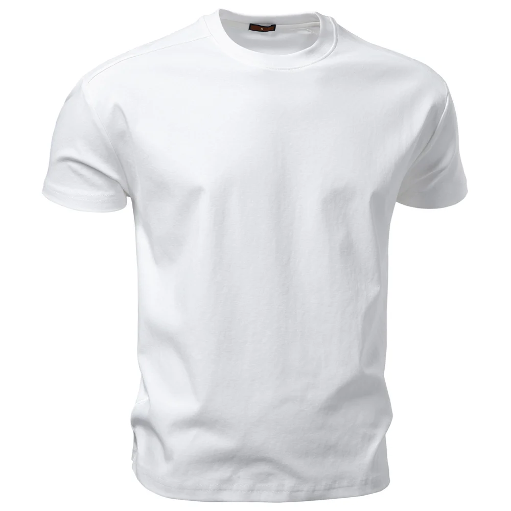 AIOPESON Heren T-shirt van katoen met O-hals Zacht aanvoelend Comfortabel Effen Kleur 8 opties Ademend Lichtgewicht Casual Dagelijks T-shirt