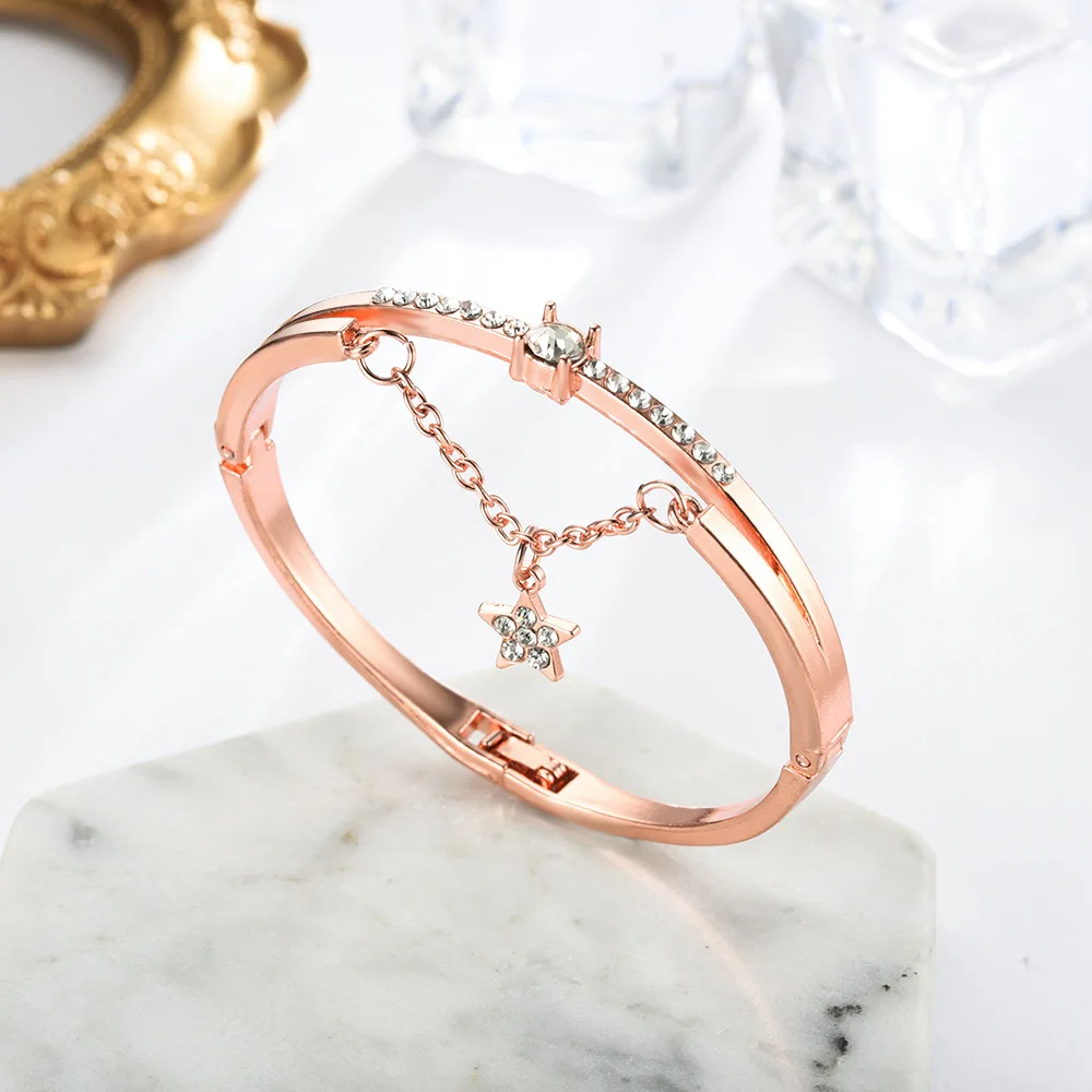 Simple Pentagram Diamond Bracelet Hundred Temperament Popular Bracelet