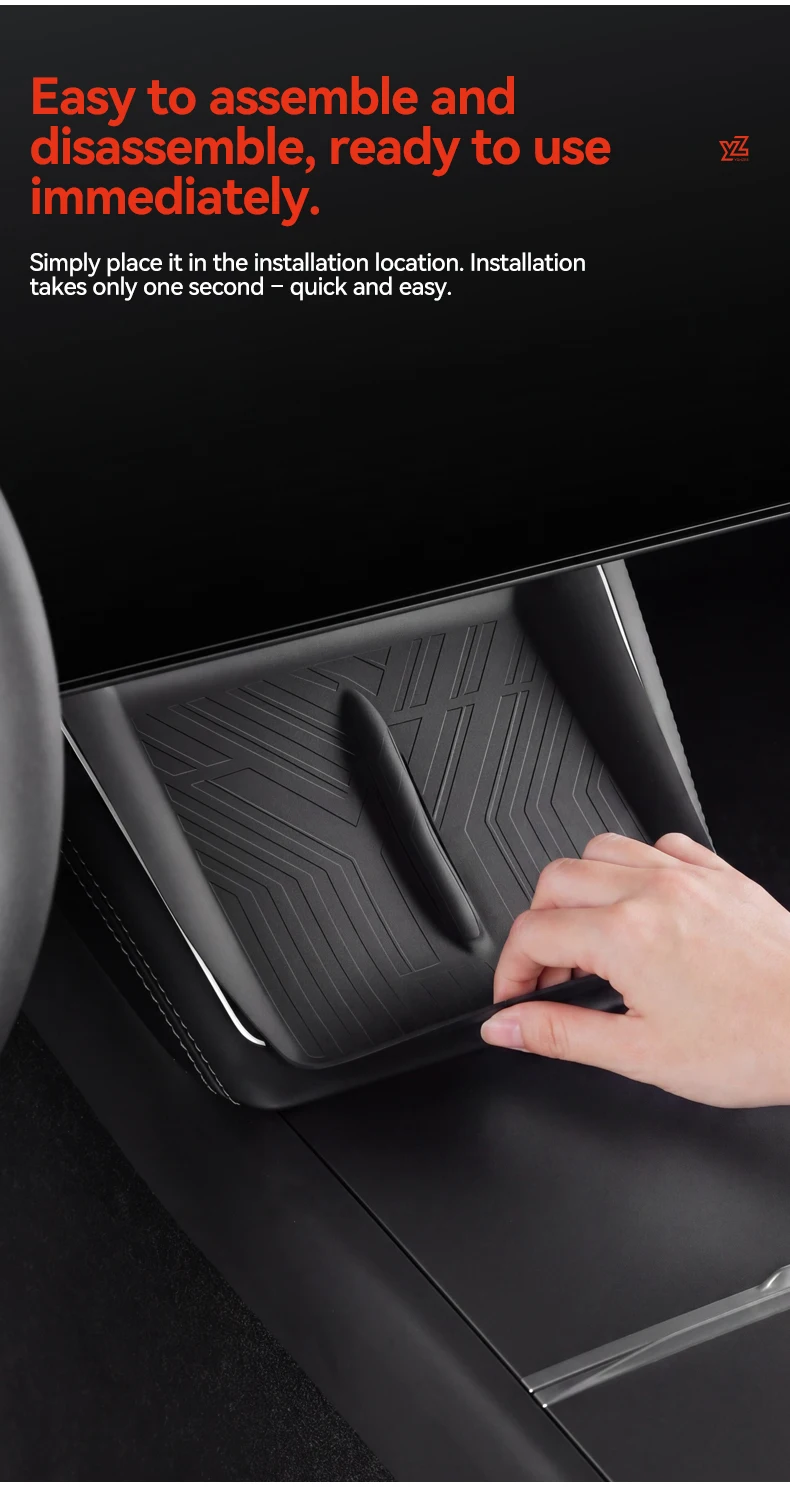 YZ für Tesla Model 3 Y YL Juniper Highland Silikon Kabelloses Ladepad Rutschfeste Schutzmatte 2021-2026 Auto-Zubehör – Detail 7
