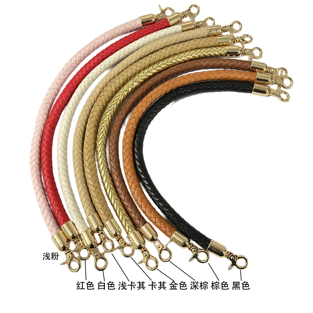 30/40/60cm PU 가죽 땋은 어깨 가방 스트랩 가방 짧은 핸들 DIY 교체 지갑 핸들 핸드백 벨트 액세서리