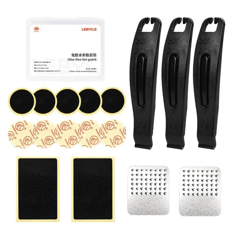 Portable Rubber Puncture Patches Bicycle Tire Tyre Tube Repair Cycle Patch Kit No Glue Bicycle Inner Tube Repair Tools