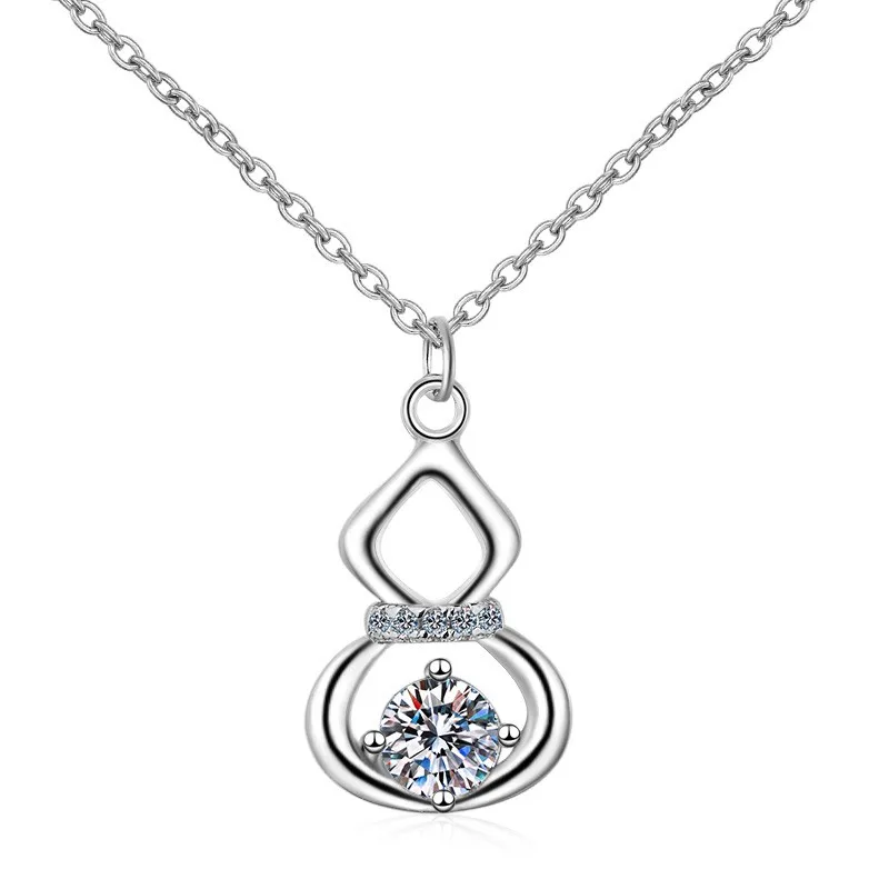 

AZ142-X Lefei Fashion Luxury Classic Fresh Moissanite Diamond-set Lovely Gourd Necklace For Women 925 Silver Party Charm Jewelry