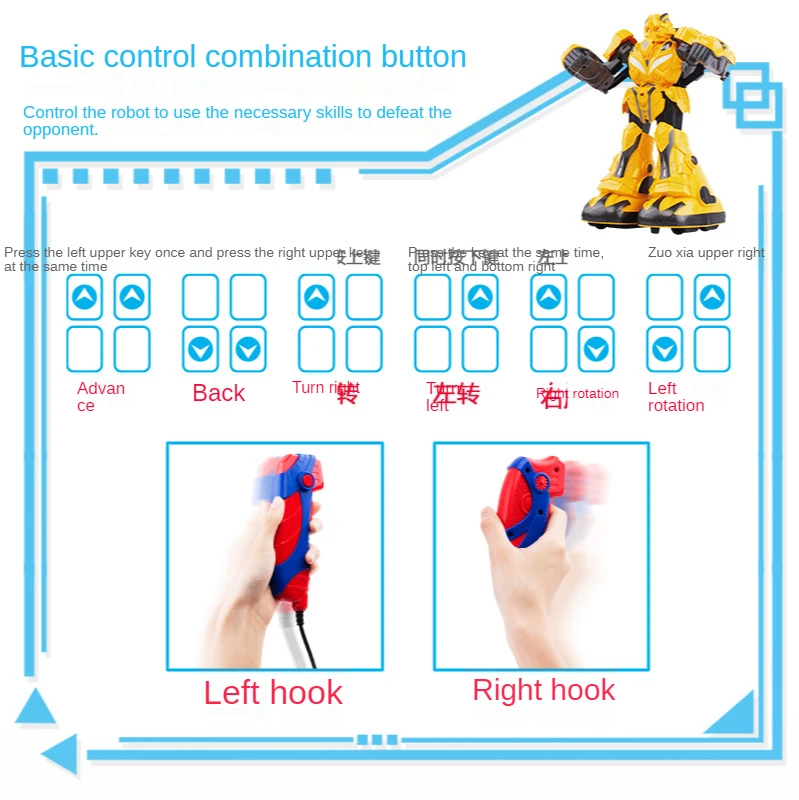 somatosensory control battle robot music light large double battle boxing toy RC robot toy parent-child interactive game gift