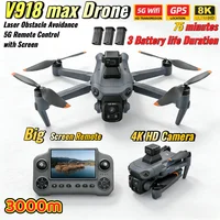 V918 Max Drone GPS láser para evitar obstáculos 4K cámara profesional FPV 3000M RC Quadcopter con pantalla LCD cámara drone regalos