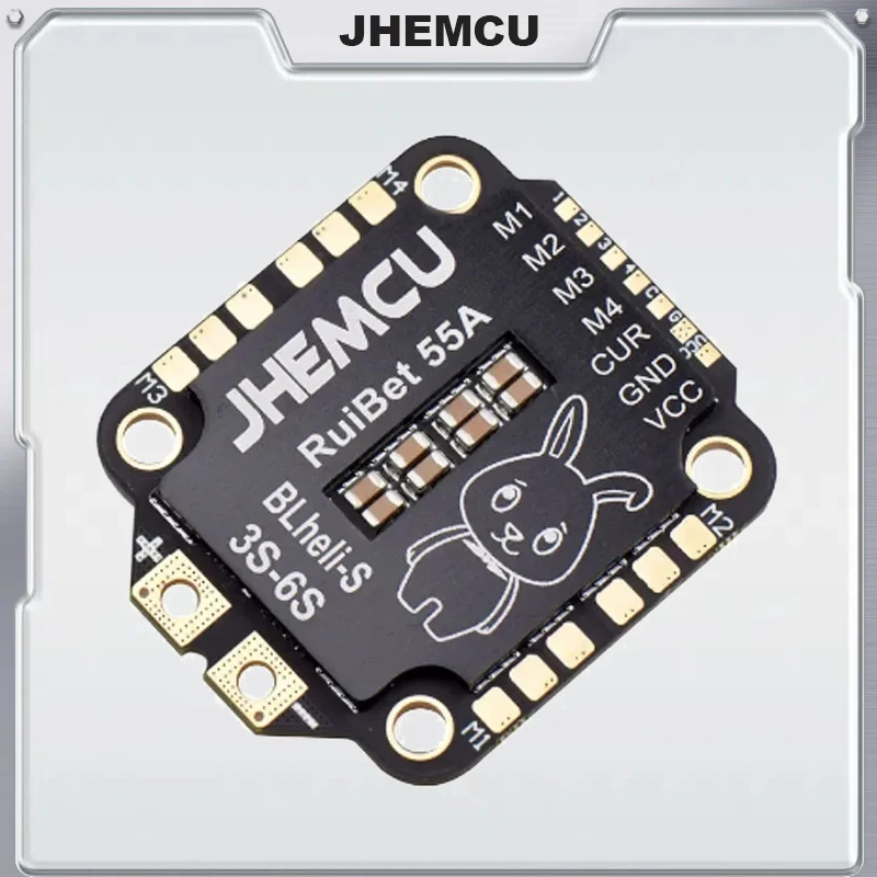 JHEMCU RuiBet 55A ESC BLHELI_S Dshot600 4in1 Brushless ESC 3-6S 30.5X30.5 M4 for RC FPV Freestyle Flight Controller Drone