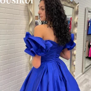 Kurzes Nachtkleid für Frauen, elegante lange Kleider, Abendkleid, Morgenlicht, Dubai Blue Hochzeitsfeier, Luxus 10 Hauptverkaufskleid Babado Party - №6