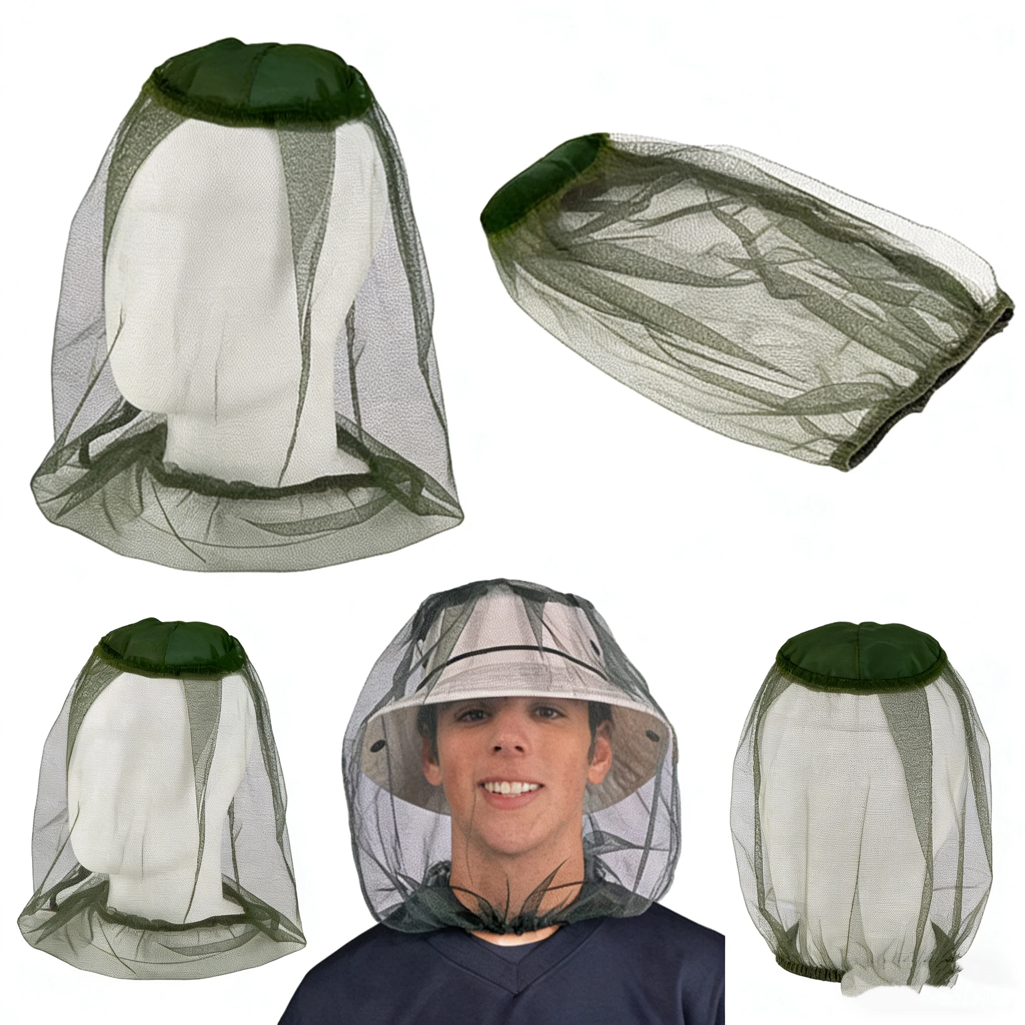 Portable Mosquito Net Hat Outdoor Fishing Cap Detachable Beekeeping Hat Anti-Mosquito Bee Insect Sun Protection Mesh Head Cover view 5