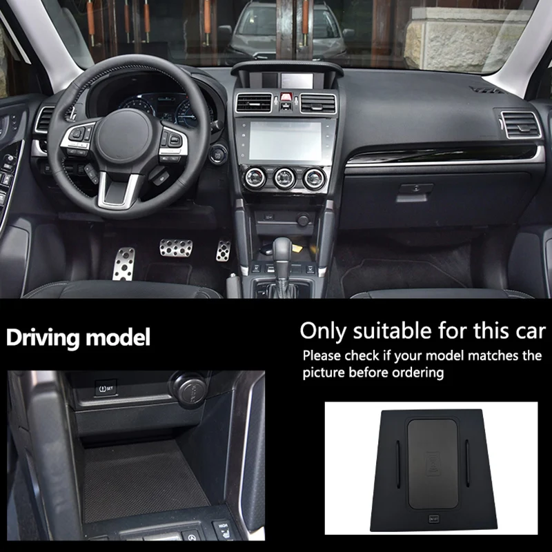 Wireless Charger Center Console Smart Q-I/Magnetic Version Onboard Fast Charging Pad Phone Holder for Subaru FORESTER 2013-2017