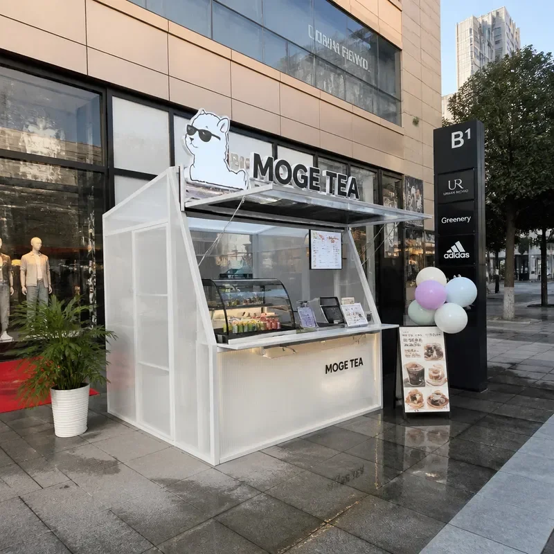 For Outdoor Night Market Food Festival Wrought Iron Stall Closed Design Durable Metal Vendor Booth Portable Street