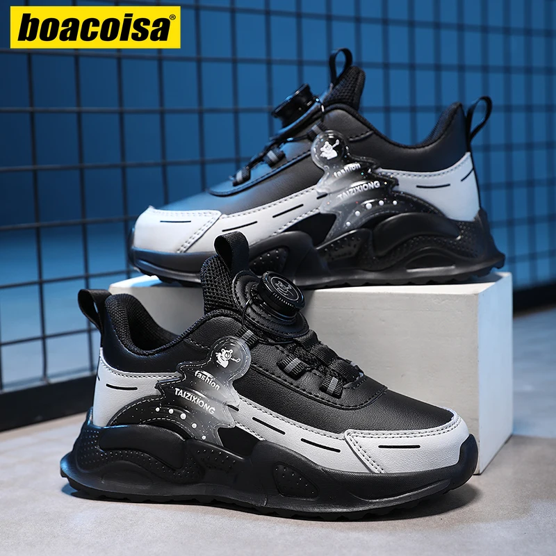 

Детские легкие нескользящие кроссовки для бега, повседневные кроссовки для мальчиков и девочек, кожаная спортивная обувь, детская уличная студенческая теннисная обувь