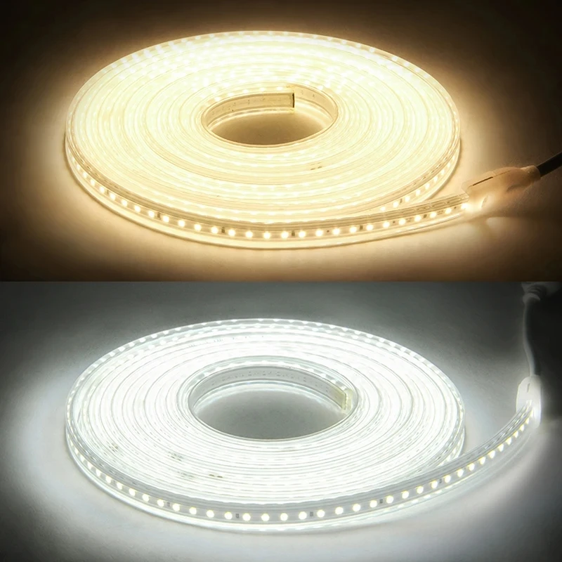 Imagem -02 - Impermeável Led Strip Light com Plugue de Alimentação ue Lâmpada Flexível ao ar Livre Branco Smd 5050 60leds por m 1m 2m 5m 10m 20m