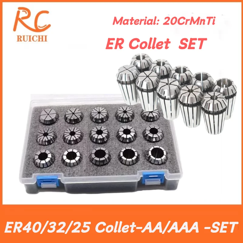 ER11 ER16 ER20 ER25 ER32 ER40 Spannzangen-Set 0,015mm 0,008mm Präzisions-CNC-Werkzeughalter für Fräsen und Gravieren