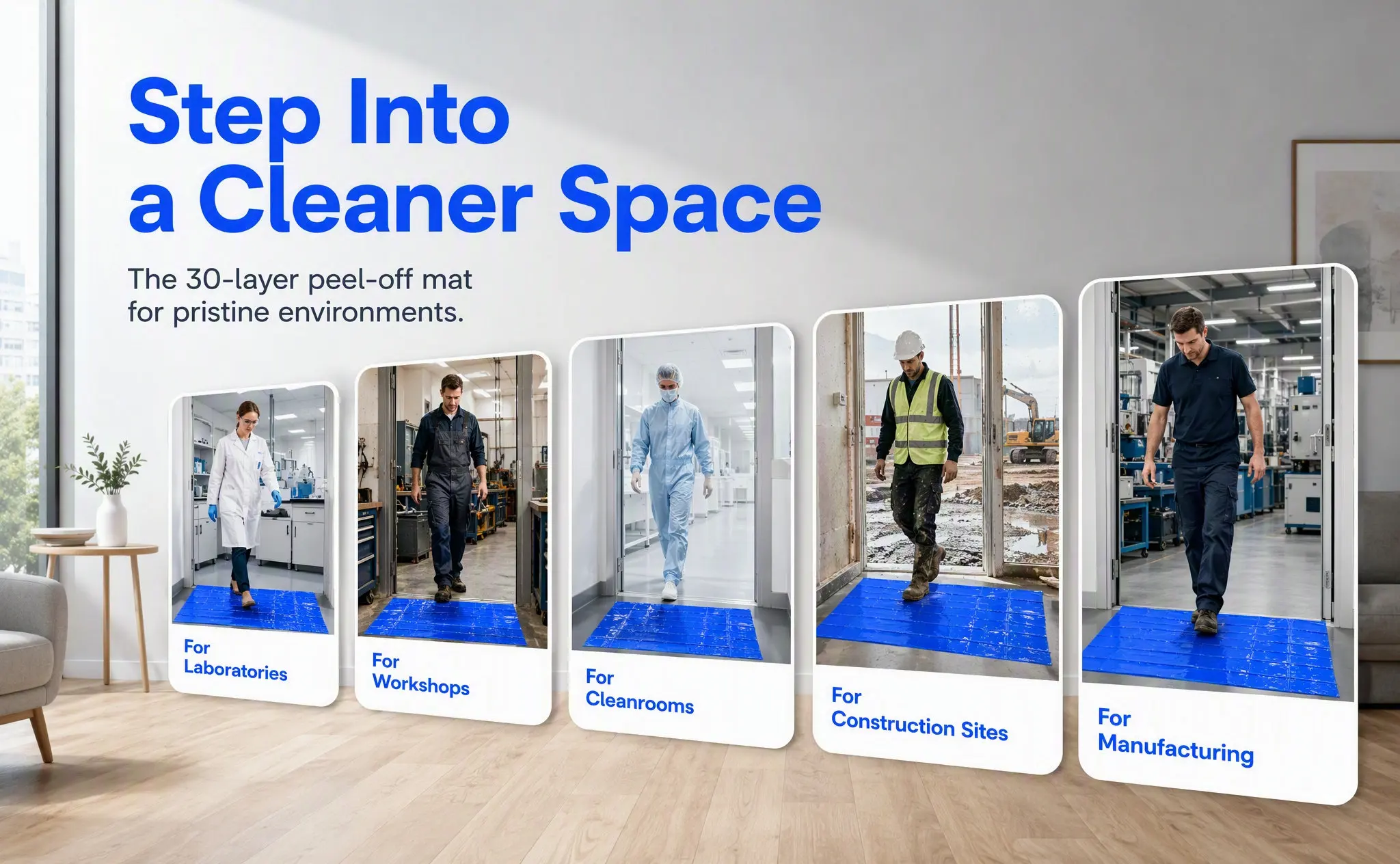 Disposable Peeling Dust Pad 90x60 Sticky Entrance Mats High Adhesion Waterproof for Home Office Floor
