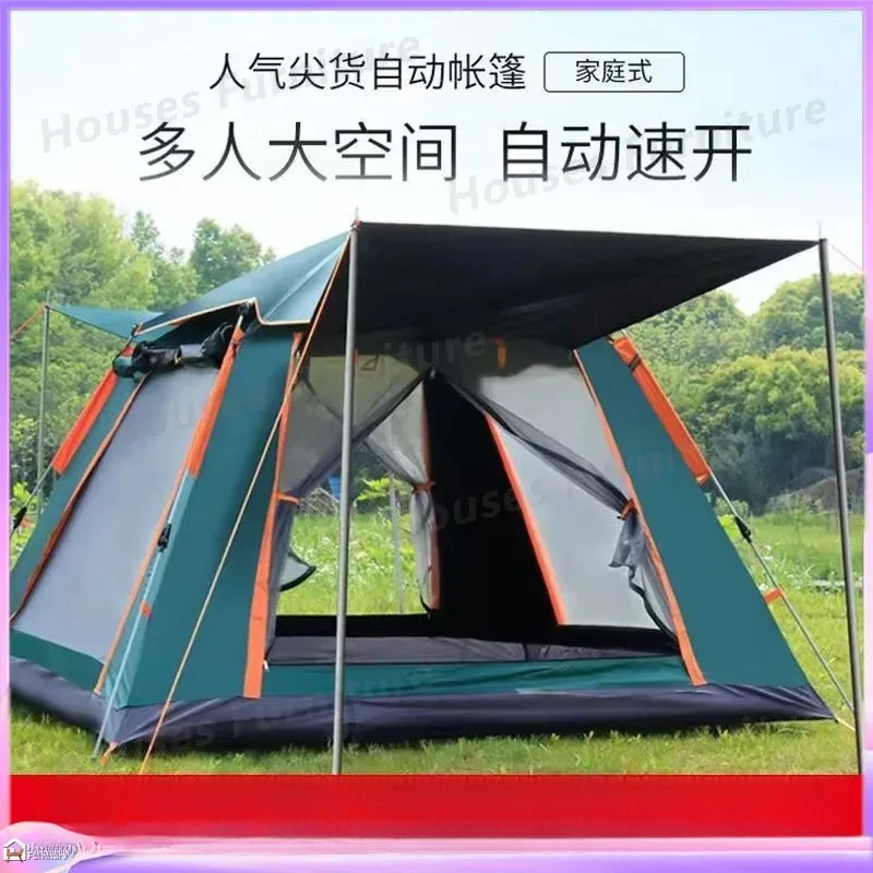 For Automatic Pop Up Tent 4 Person Double Layer Waterproof Windproof Portable Camping Beach Shelter Outdoor Instant Setup