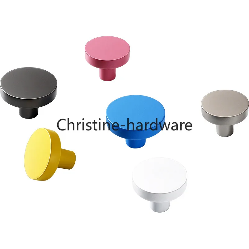 Zinc Alloy Colorful Furniture Knobs Gold Cabinet Knobs Black Kitchen Handles for Kids Room 30mm Cupboard Door Pulls