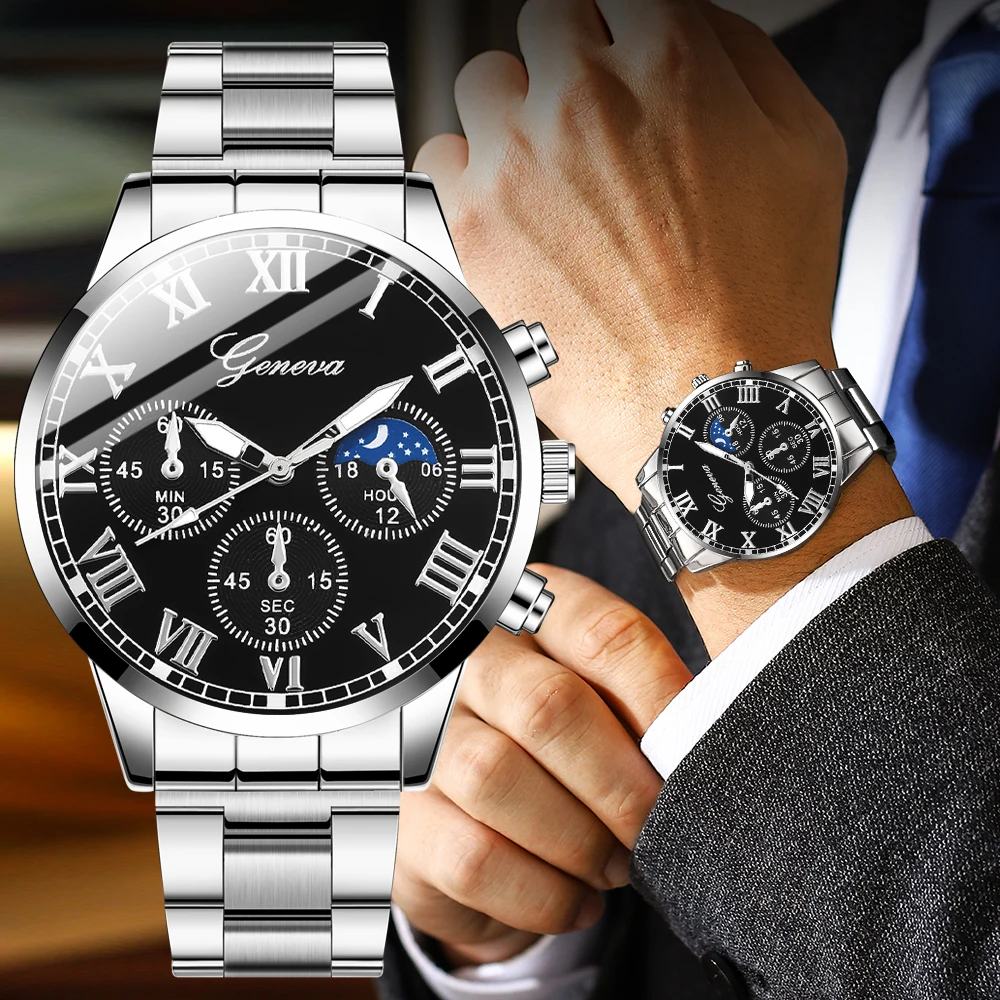 1-piece men's watch, analog dial, combining fashion and business, a perfect timepiece