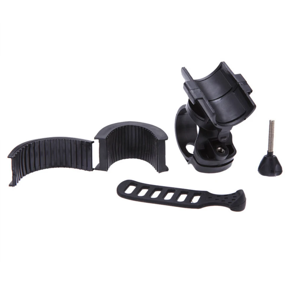 

Adjustable Black 360 Degree Rotatable Rubber Bike Flashlight Holder Clamp Torch Light Mount Stand Lamp Holder Bike Light Mount