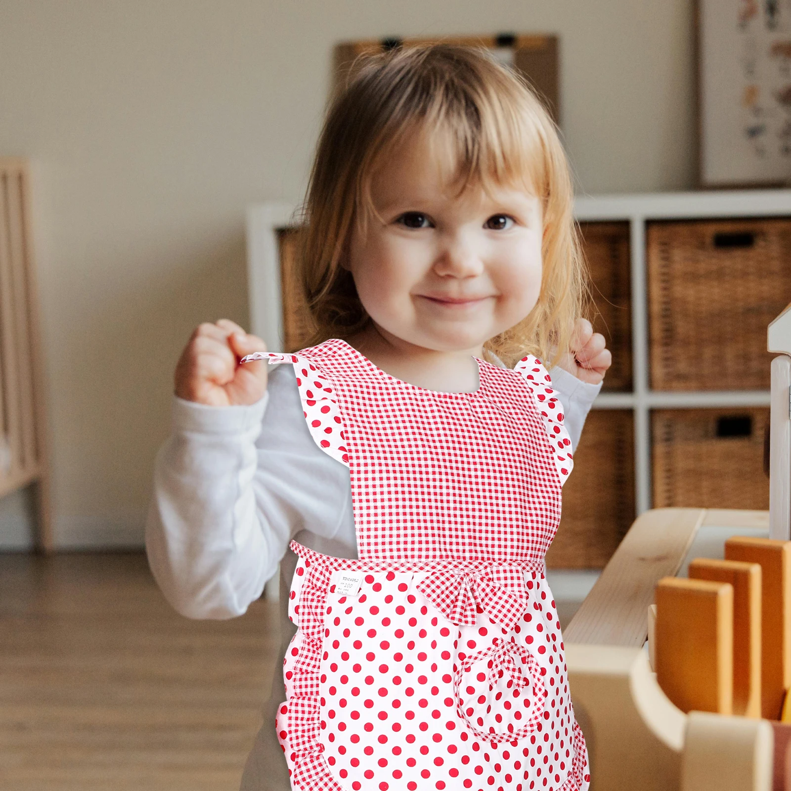 

Baby Apron Pure Cotton Toddler Painting Smock Reusable Sleeveless Kids Craft Bib Summer Lightweight Antistain Adjustable Dinner