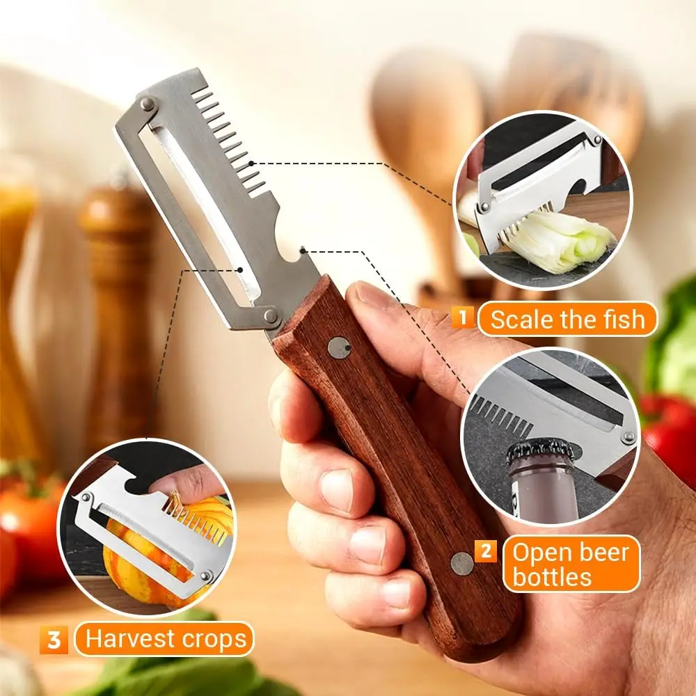 2pcs 3 In 1 Egetable Peeler With Bottle Opener Multi-functional Peeler Kitchen Gadgets Tool Peeling Potato Carrot Fruit Slicer