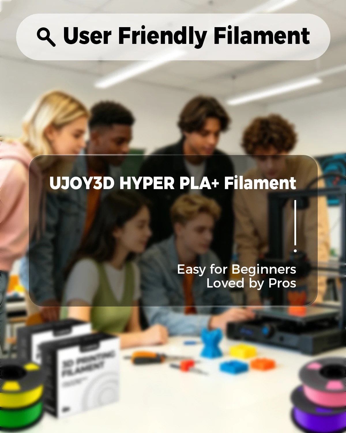 UJOY3D PLA+ HYPER Filament 5KG PLA PLUS 3D Printing Consumable 1.75mm Precise Diameter,No Clogging,Zero Bubbles,Eco-Friendly,High Toughness/Strength,Smooth Print,Strong Adhesion,Tangle-Free,Vacuum Sealed for FDM 3D Printer & 3D Pen,Free Shipping gallery 6