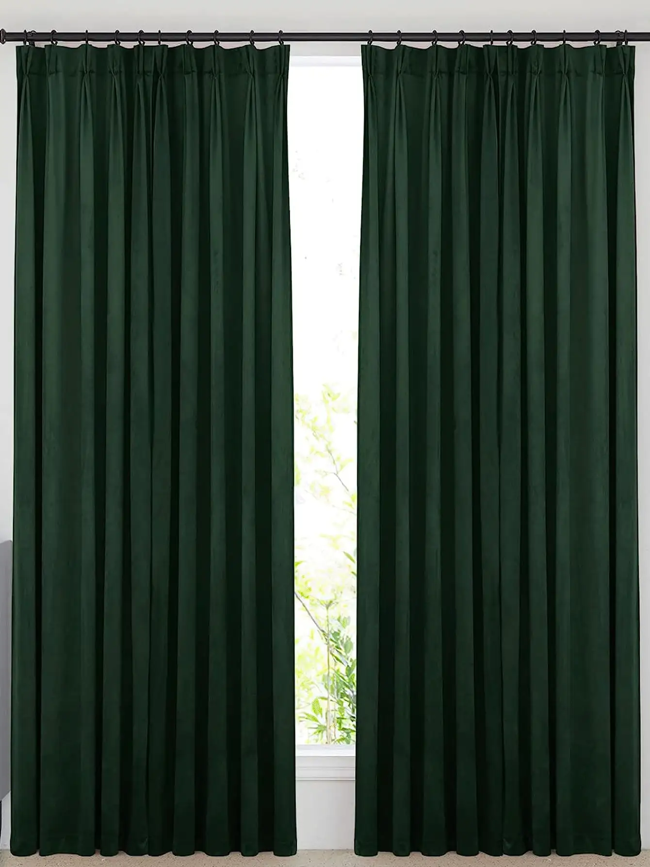 Grüner Samt Wohnzimmer Schlafzimmer Vorhänge 1 Stück Vorhänge für Wohnzimmer Schlafzimmer Balkon