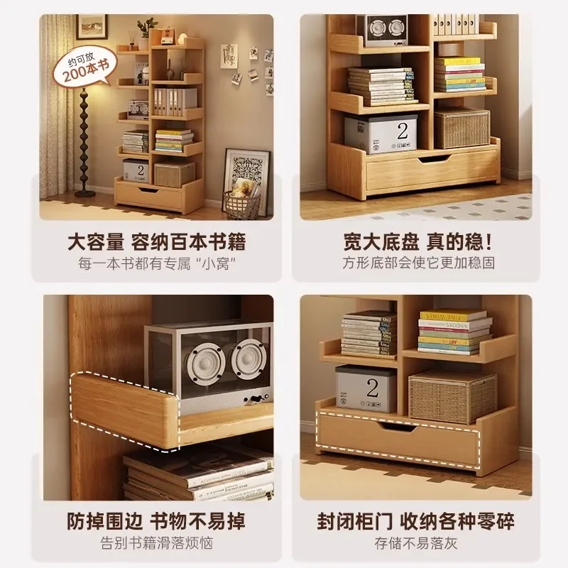 Floor to Ceiling Wall Mounted Bookshelf Multi Layer Display Rack Compact Living Room Storage Unit for Books and Decor - view 6