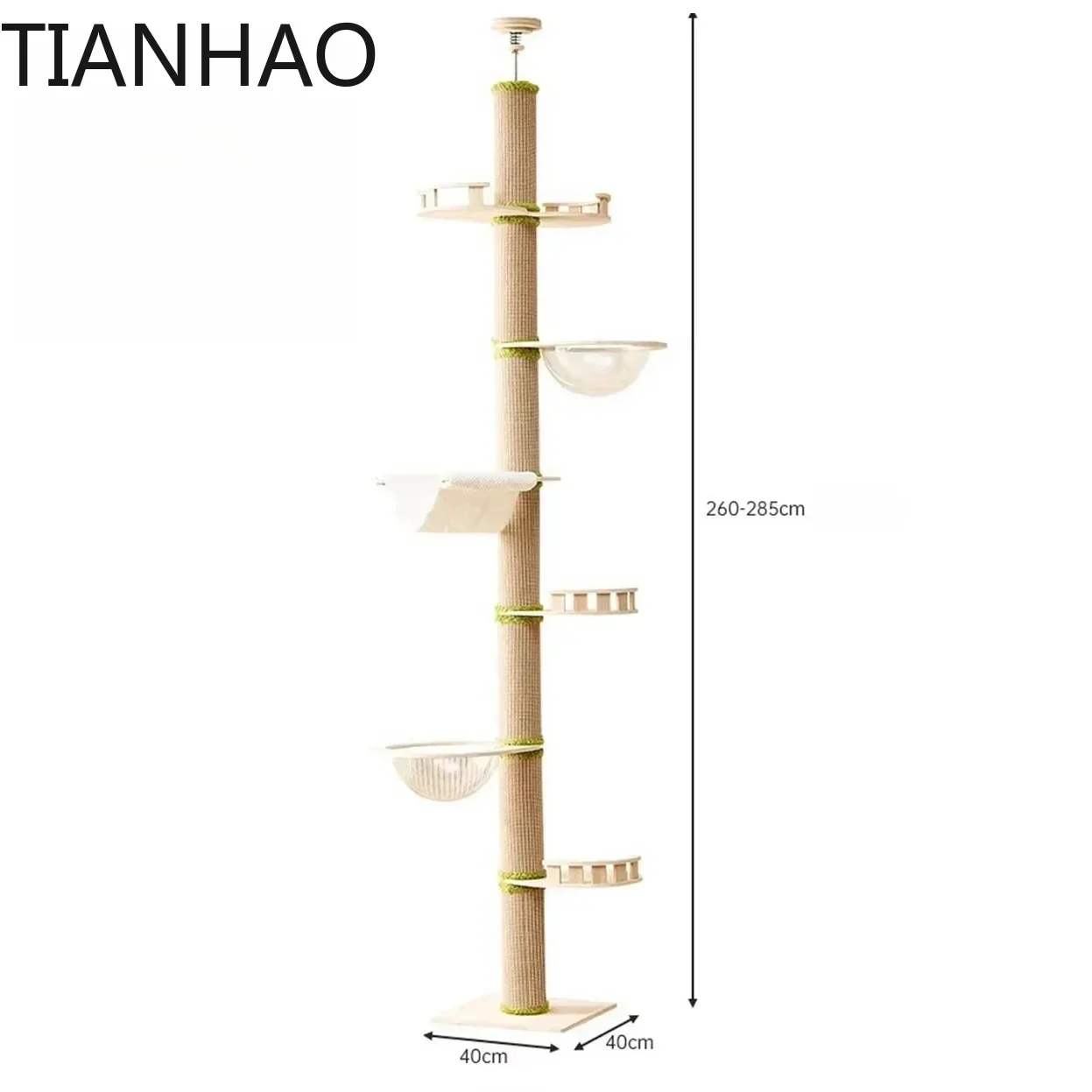 Pet Supplies Floor To Ceiling Cat Tree Modular Design Adjustable Height Cat Climbing Frame