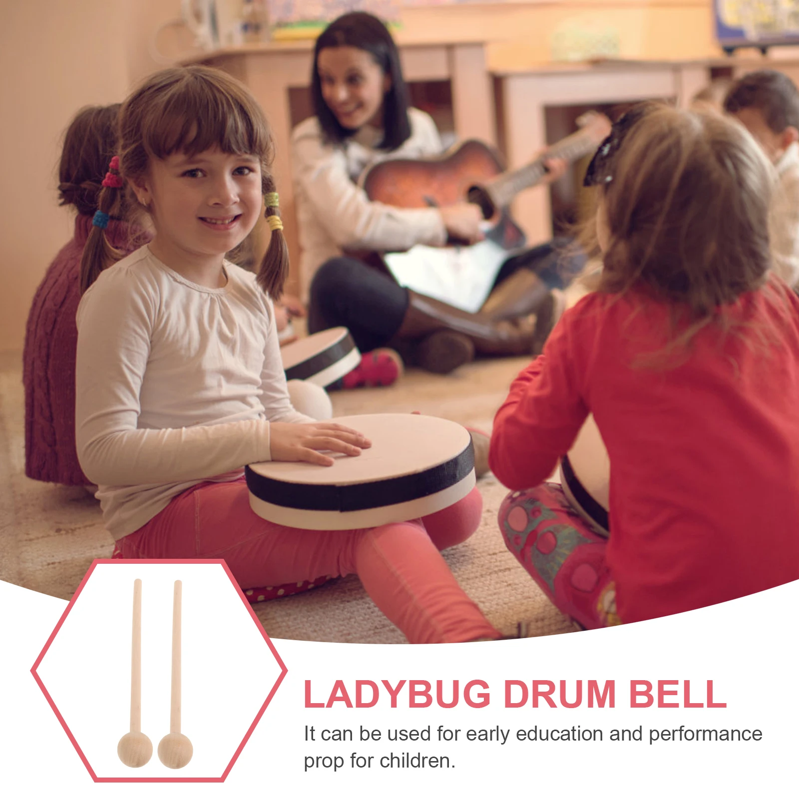 

2Pcs Wooden Glockenspiel Mallets Xylophone Sticks Percussion Drum Sticks Early Music Education Wood Replacement Stick