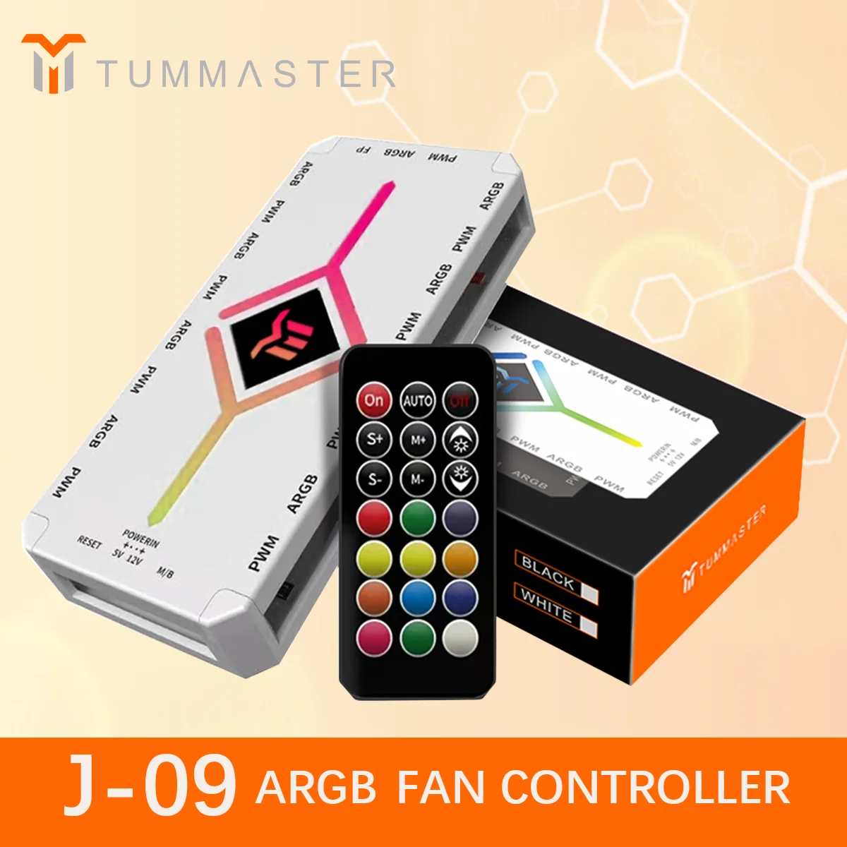 

TUMMASTER ARGB Fan Controller 5V3PIN ARGB&4PIN PWM Hub Synchronized PC Case Fan Light,Bottom Magnetic Design with Remote Control
