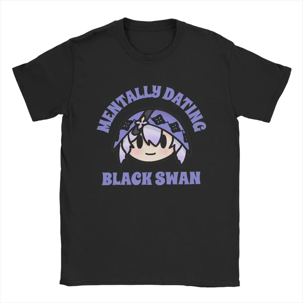 

2024 Casual Women T-shirt Honkai Star Rail Mentally Dating Black Swan Short Sleeve Tee Shirt Female Round Neck Y2k Clothing Tops
