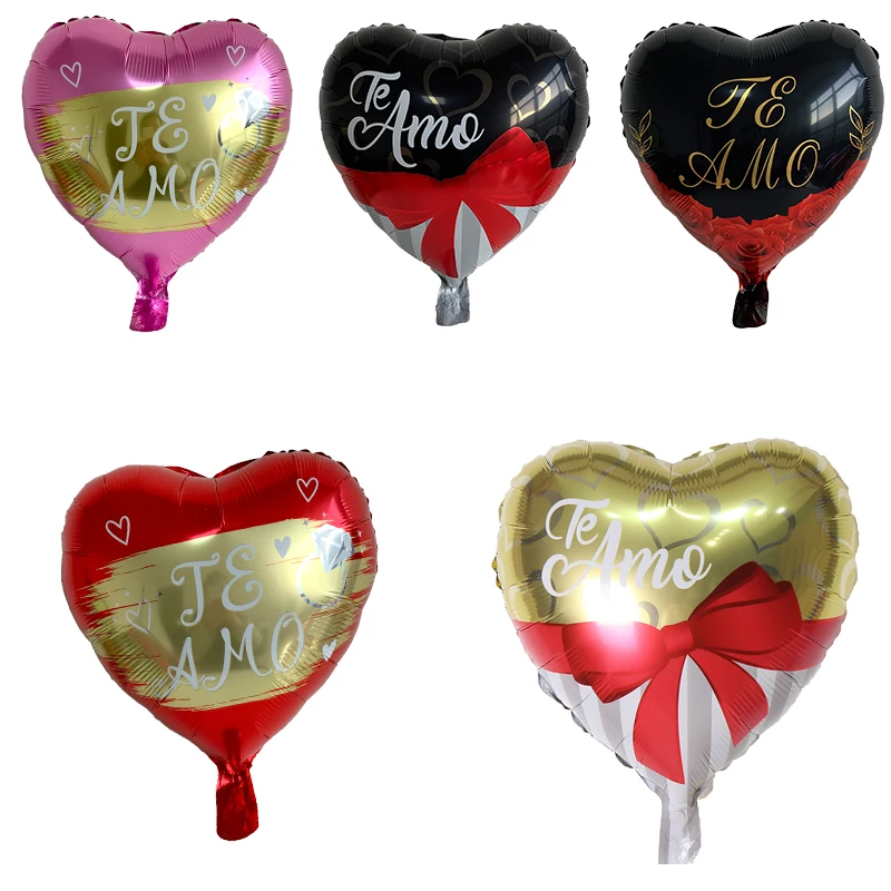 10pcs 18inch Spanish TE AMO Foil Helium Balloons Valentine's Day Gifts I Love You Air Globos Engagement Wedding Party Decoration