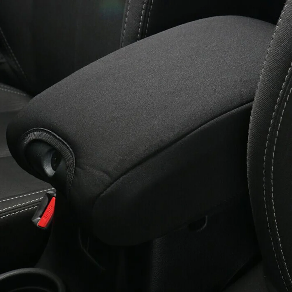 

Car Armrest Cushion Universal Black Center Console Pad Durable Soft Padded Cover Easy Install Protect Pets Dirt