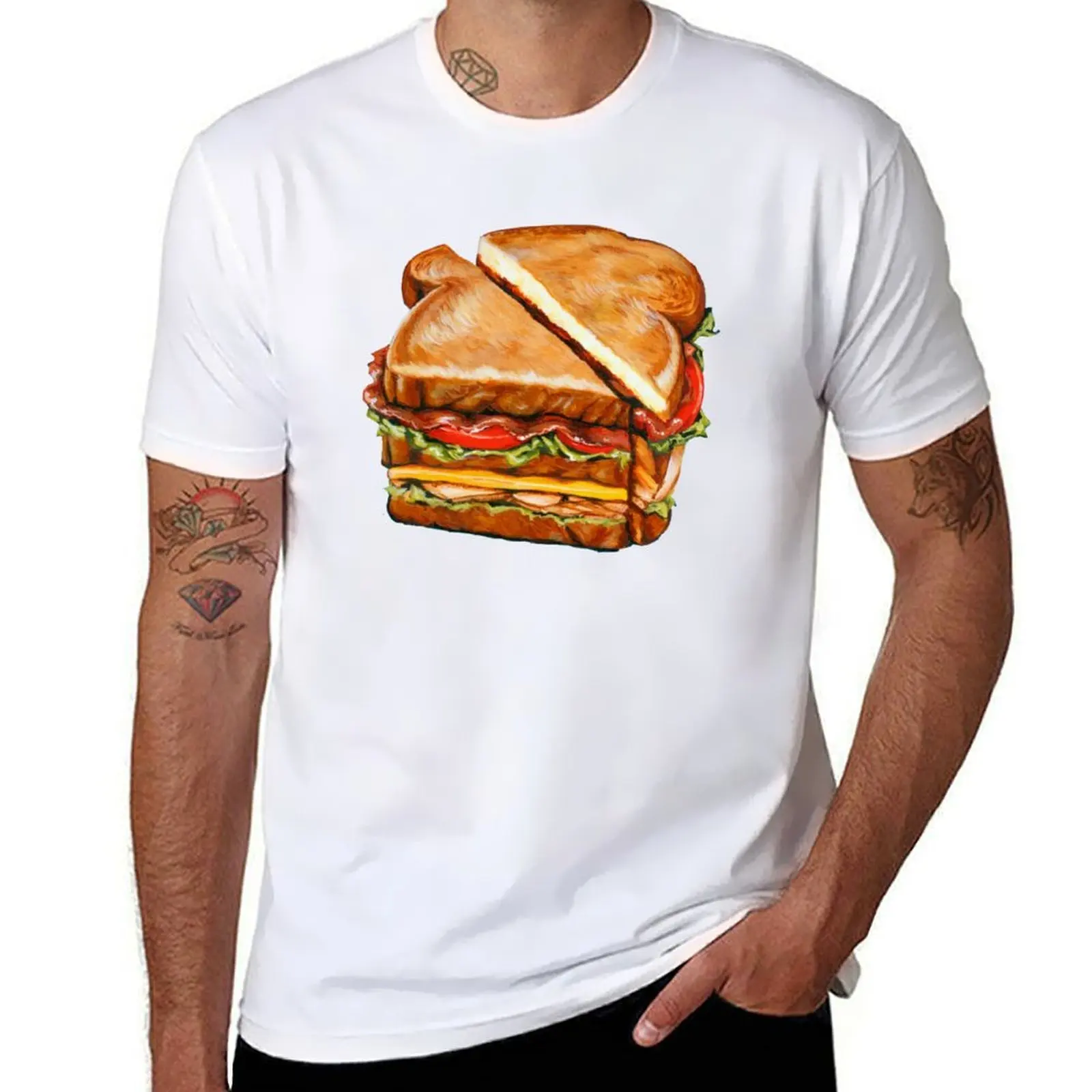 

Футболка Turkey Club on White Sandwich, футболки для мужчин, забавная футболка с рисунком, мужская дизайнерская футболка
