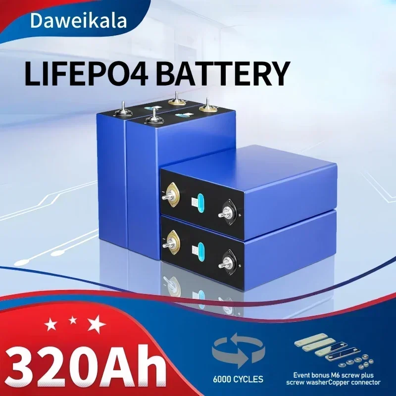 3.2V 320Ah Lifepo4 Lithium Iron Phosphate Battery Can be Combined into 12V 24V 36V 48V 320Ah Solar Rechargeable Cells Pack