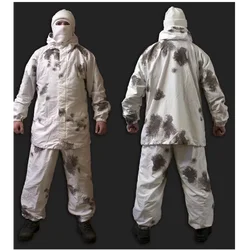 Hunting Cloak Clothing 3D White Snow Camouflage Hunting Clothes Ghillie Suit for Man Women Outdoor Sniper birdwatch Airsoft