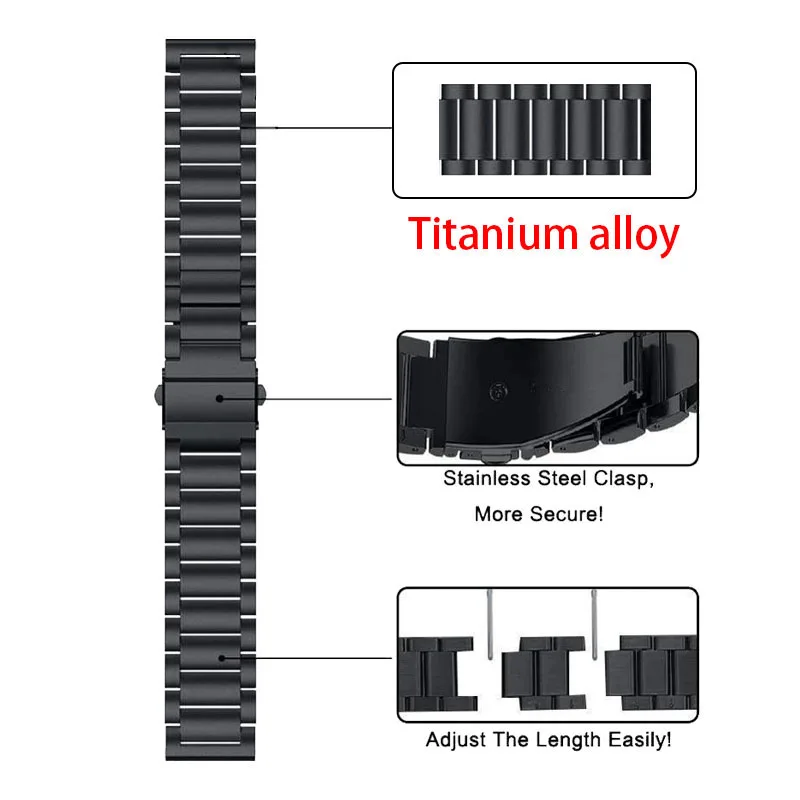 20MM 22MM Titanium Metal Quick Fit Watch Strap For Garmin Forerunner 965 Sport Wristband For Garmin Forerunner 645 245 158 55