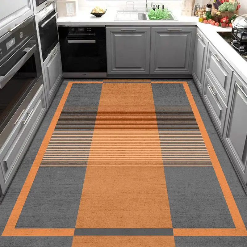 

Simple Non-slip Kitchen Carpet PVC Area Rug Large Oil-proof Waterproof Leather Rugs Balcony Mat Living Room Decoration Alfombra