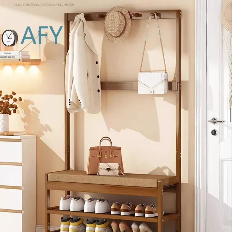 Simple Wooden Clothing Rack for Shoe Organizer Scarf Hanger Laundry Coat Rack on Feet Storage Fashion Home Utility Closet