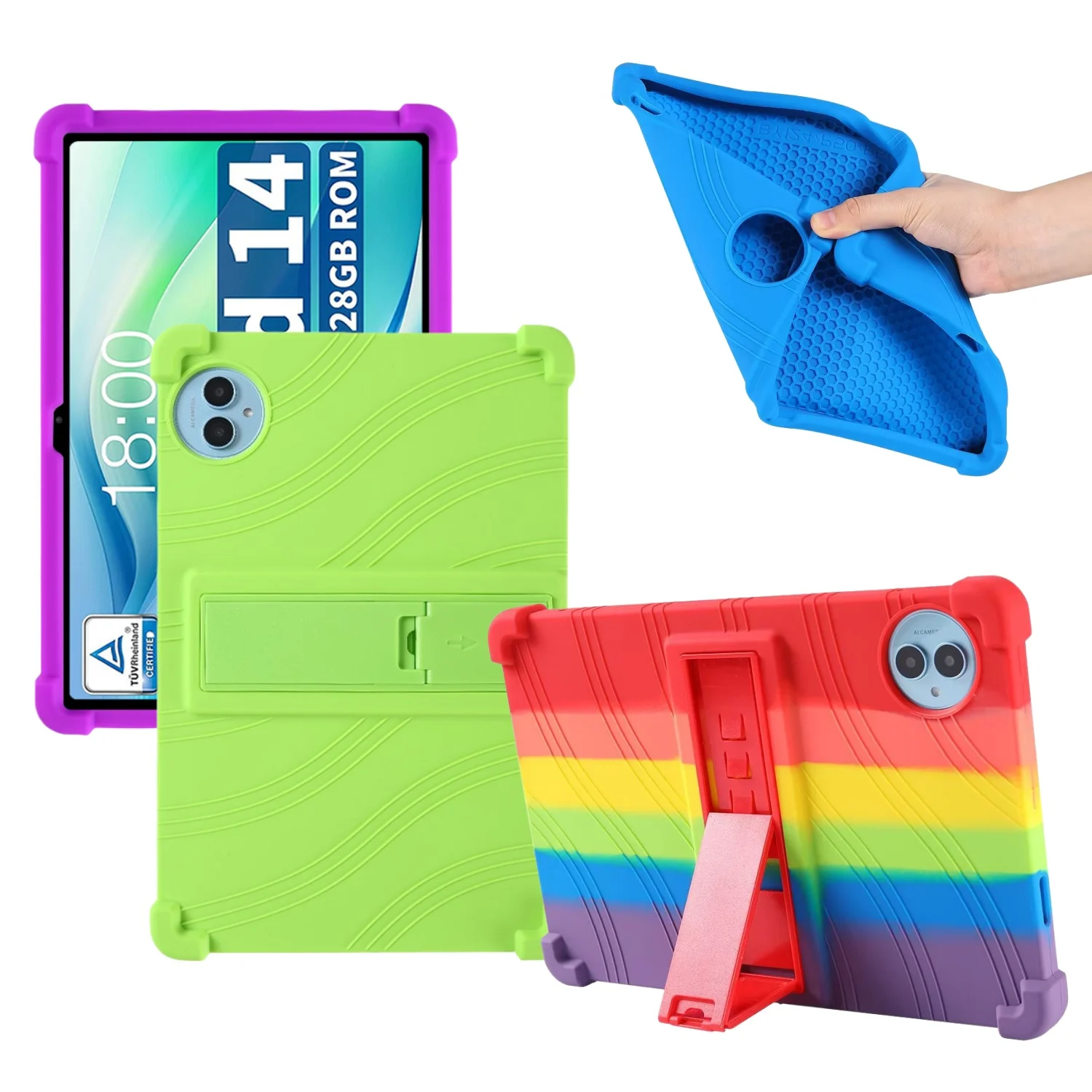 

Kids Safe Cover for Teclast P50S P50 2024 Case 11-inch Soft Silicone Shockproof Multi-Angle Stand Protective Shell