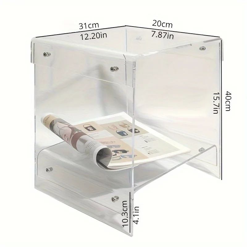 Acrylic transparent edge few Internet celebrities simple bedroom bedside table Nordic coffee table sofa few ins light luxury she image 6