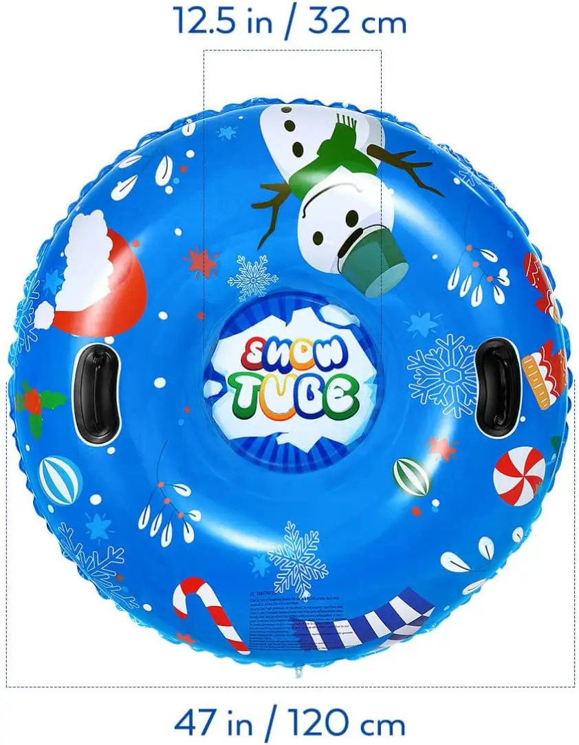

Inflatable Snow Tube, 62 Inch Winter Heavy Duty Snow Tubing, Inflatable Sled With Handle For Adults And Kids