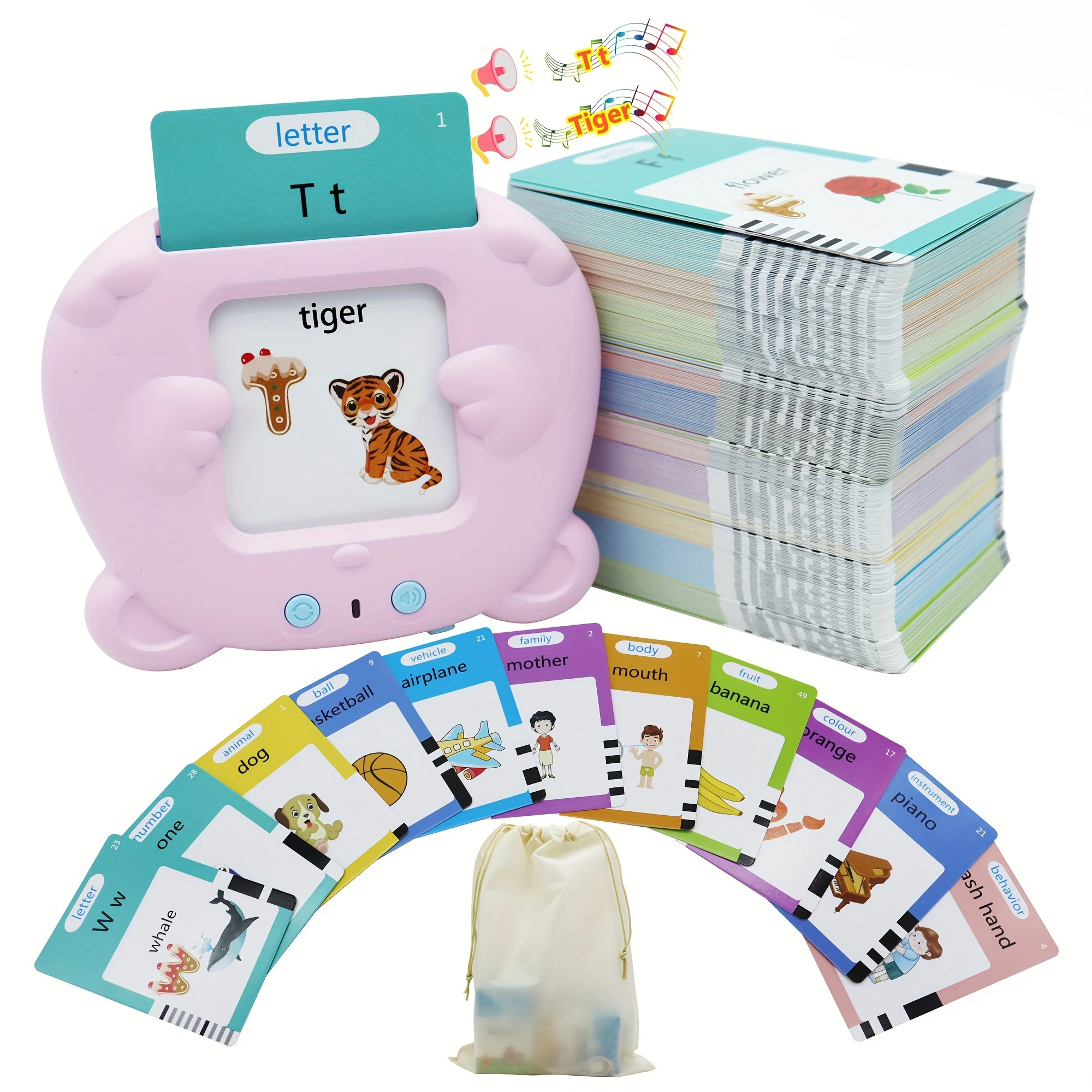 

510 Words Alphabet Talking Flash Cards, Educational -Boys And Girls Birthday Gifts Kids, Preschool Montessori Speech Toys