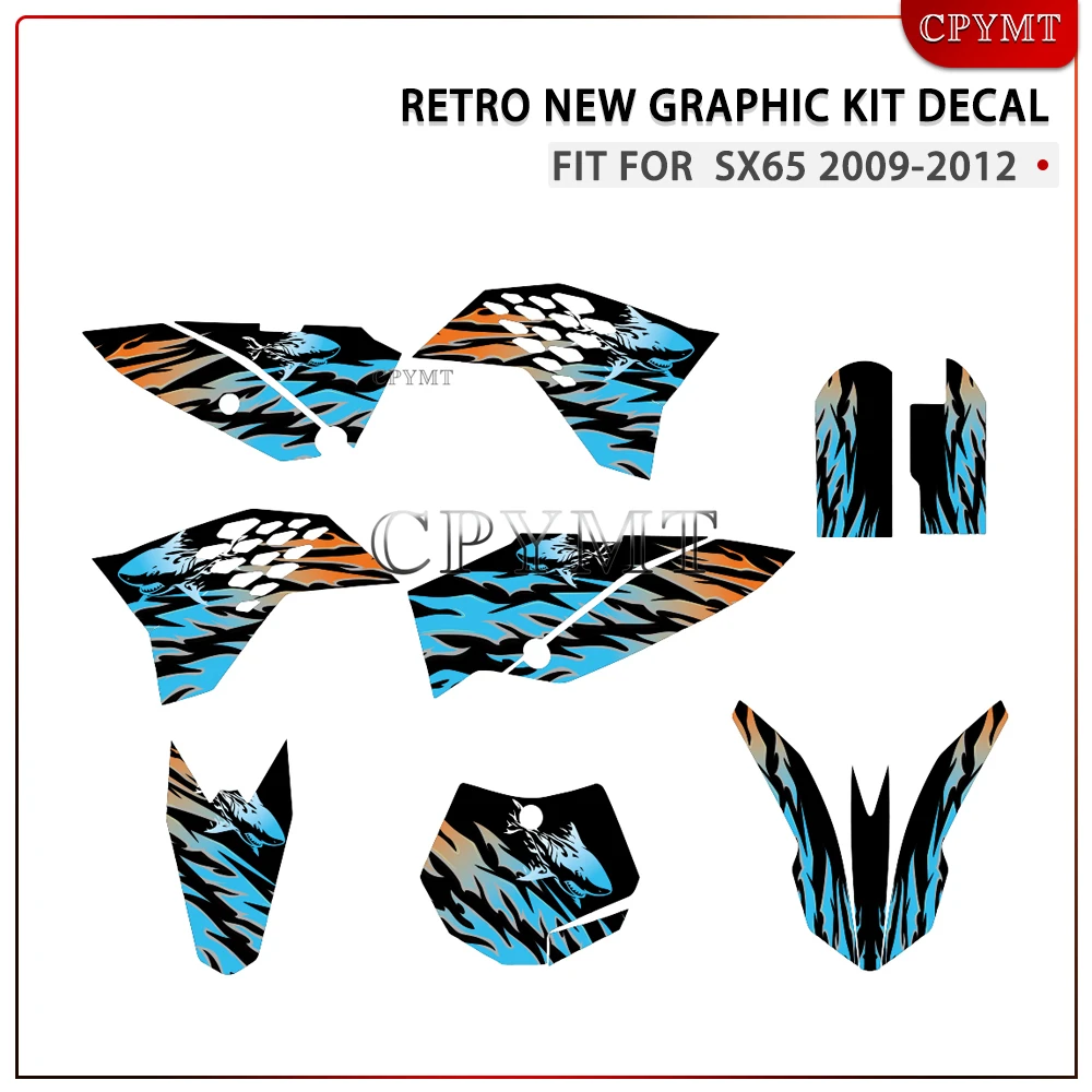 

RETRO NEW GRAPHIC KIT DECAL Motorcycle Background Protector Sticker Fit for 65 SX SX65 2009-2012 2010 2011